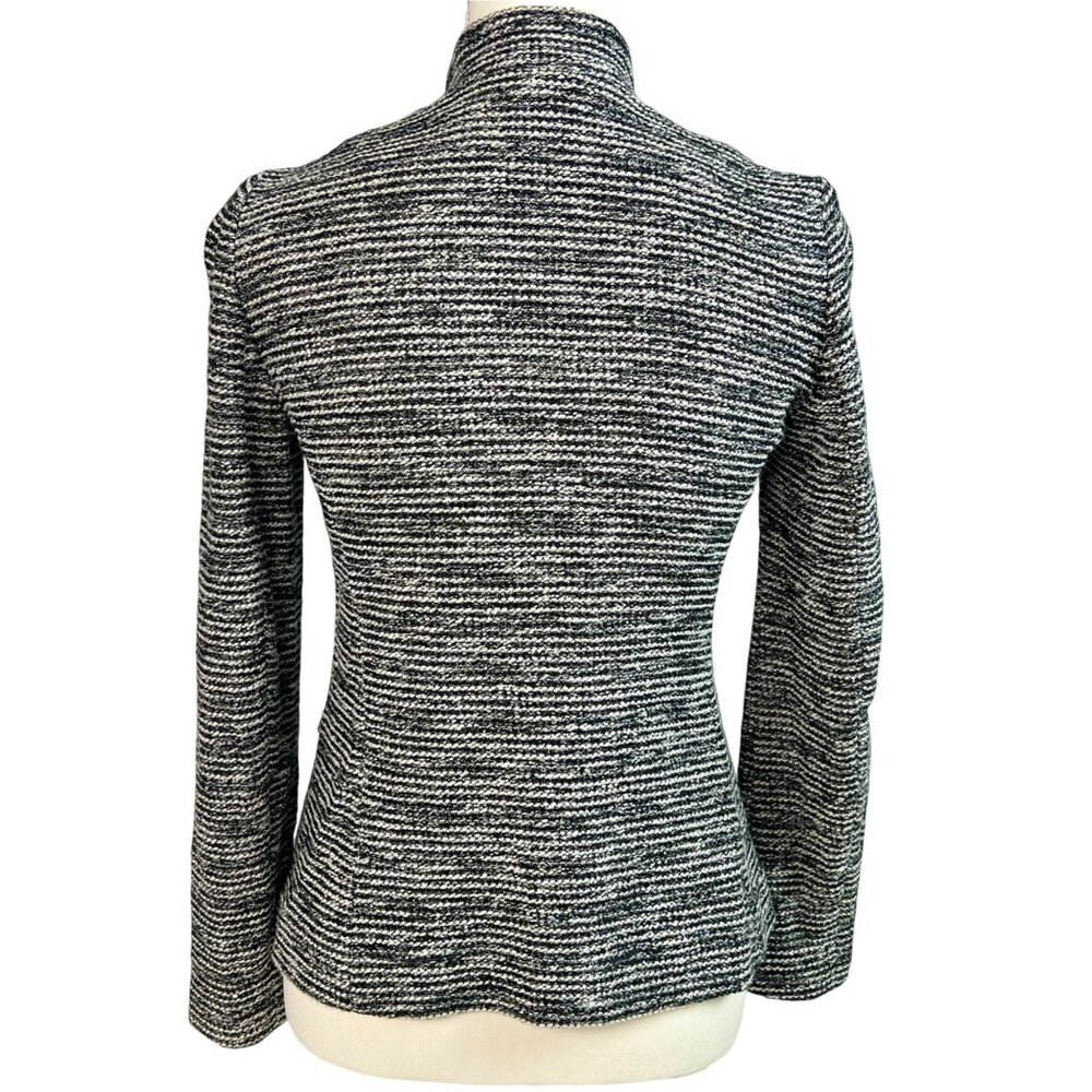 Talbots Petites 2P Berkeley Black & White Tweed Knit Blazer Nubby Cozy - Picture 8 of 11